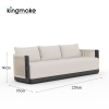 Laguna Collection Aluminum Three-Seat Outdoor Sofa With Hand-Woven Rope