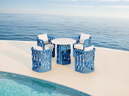 Aluminum Rope Woven Dining Set KMD18005