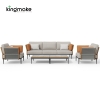 Albert Collection Rope Weave Aluminum Conversation Sofa Set