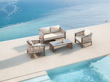Aluminum Rattan Woven Outdoor Sofa KMD18004