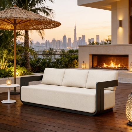 Modern Aluminum Neo Collection Three Seater Outdoor Sofa KM18026