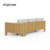 luxury teak amalfi collection outdoor sofa set with fire pit 
