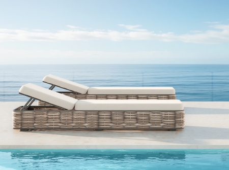 Aluminum Rattan Woven Sun Lounger KMD18004