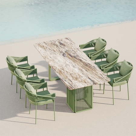 Aluminum Turquoise Series Outdoor Dining Set KMD18006
