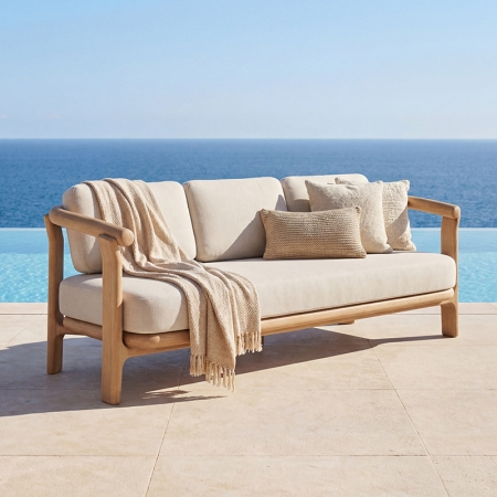 luxury acroa collection teak three seater sofa