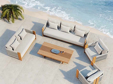 All-Weather Teak Woven Garden Sofa KMD18003