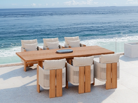 All-Weather Teak Woven Dining Table Set KMD18002