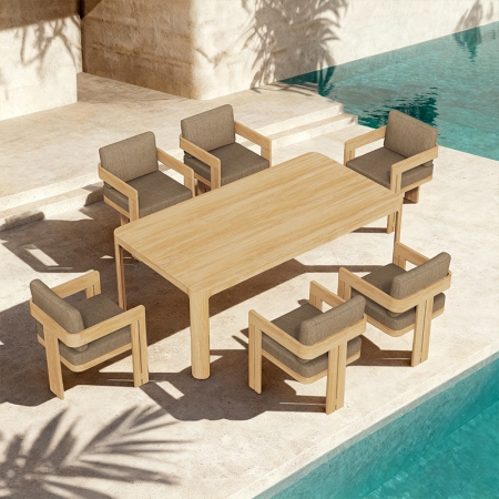 Modern Teak Neo Collection Outdoor Dining Set KMD18026-T