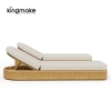 Teak Sun Lounger with Adjustable Backrest & Side Table