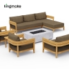 Cima Collection Teak Outdoor Modular Sofa 