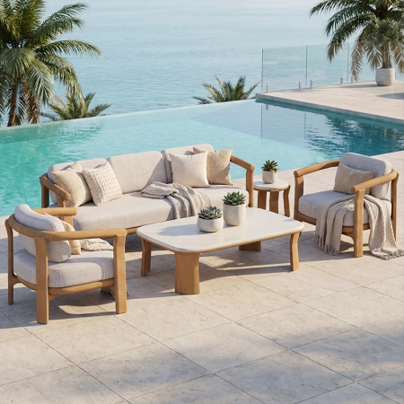 Luxury Teak Outdoor Sofa KM18042