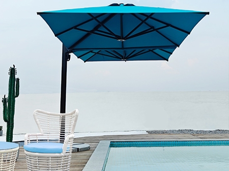 Blue Dual Open Outdoor Umbrella KMS1623-8A