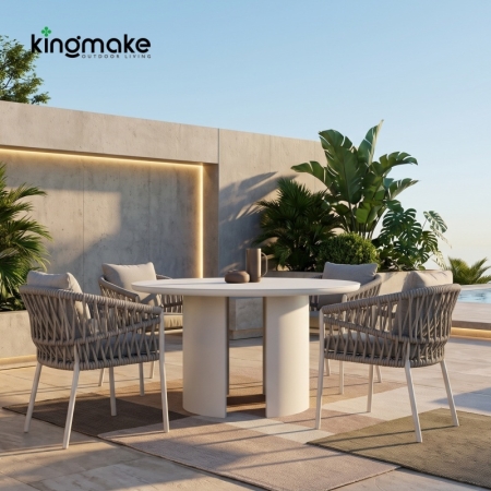 Modern Aluminum Woven Outdoor Dining Set KM18020