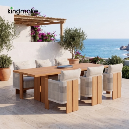 All-Weather Teak Woven Outdoor Dining Set KMD18002