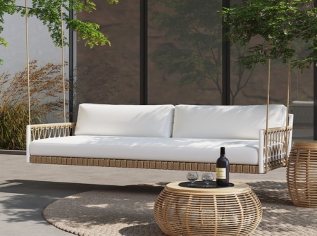 Aluminum Rope Woven 2-Seater Swing Chair KM6703
