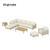 Modern Wooden Powder-Coated Aluminum Sofa KMD18028