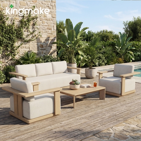 Modern Teak Outdoor Sofa KM18038