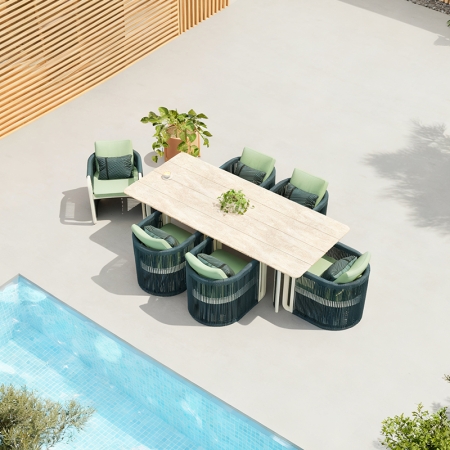 Modern Aluminum URound Collection Dining Set KM18014