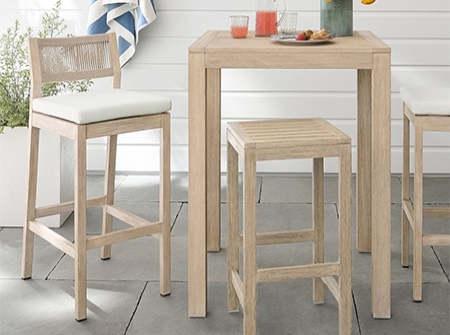 Modern Teak Woven Outdoor Bar Set KM7507