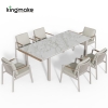 Cenxi Collection White Outdoor Dining Set 