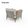 Albert Outdoor Single Sofa – Rope Woven Aluminum Armchair