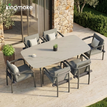 Waterproof Aluminum Rolla Collection Outdoor Dining Set KM18035