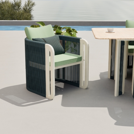 Modern Aluminum URound Collection Outdoor Chair KM18014