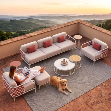 Nex Collection Aluminum Weave Outdoor Sofa Set
