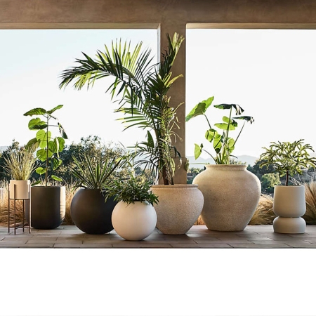 Modern Concrete Round Outdoor Flower Pot KM9008