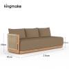 Laguna Collection Teak Modular Outdoor Sectional Sofa with Hand-Woven Rope