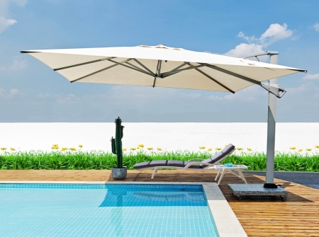 High-end Aluminum Square Cantilever Umbrellas KMS8601-4S 