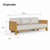luxury teak amalfi collection outdoor three seater sofa