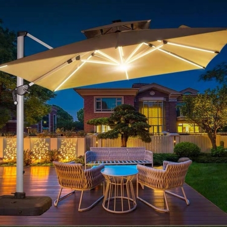 Luxury LED Patio Cantilever Umbrellas KM8602