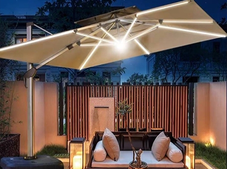 Luxury LED Patio Cantilever Umbrellas KM8602