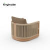 Laguna Collection Teak Outdoor Armchair with Hand-Woven Rope
