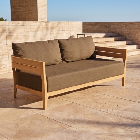 Cima Collection Teak Outdoor Two-Seater Sofa