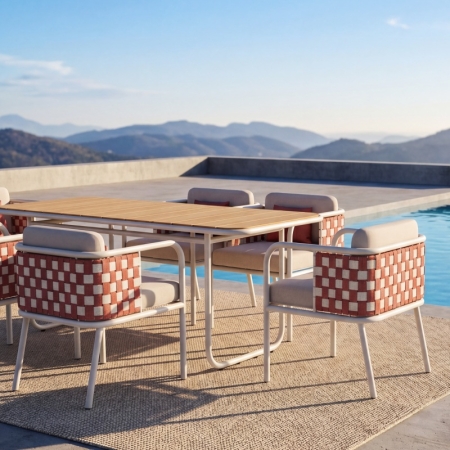 Nex Collection Aluminum Weave Outdoor Dining Set