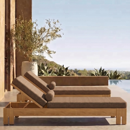 kinglife colletion luxury teak sun lounger