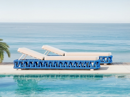 Blue EQ Rope Woven Sun Lounger KMD18005