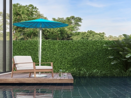 Simple Aluminum Round Blue Outdoor Umbrella KMS8623-2A