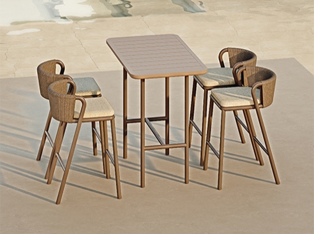 Modern Aluminum Woven Outdoor Bar Furniture KMD18032
