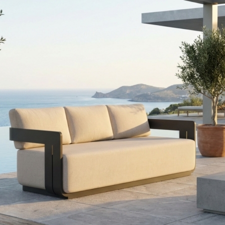 Modern Aluminum Neo Collection Three Seater Outdoor Sofa KM18026
