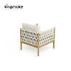 Modern Wooden Powder-Coated Aluminum Outdoor Chair KMD18028