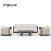 Laguna Collection Aluminum Three-Seat Outdoor Sofa With Hand-Woven Rope