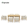 Modern Wooden Powder-Coated Aluminum Outdoor Dining Set KMD18028