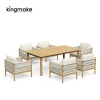 Modern Wooden Powder-Coated Aluminum Outdoor Dining Set KMD18028