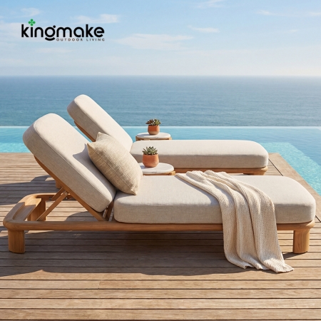 Luxury Teak Sun Lounger KM18042