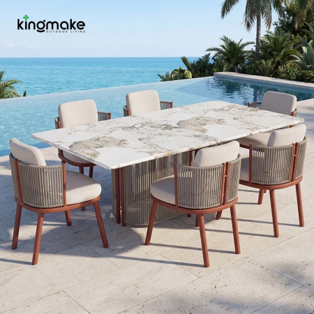 Modern Aluminum Vita Coner Collection Outdoor Dining Set KM18031