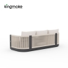 Laguna Collection Aluminum Three-Seat Outdoor Sofa With Hand-Woven Rope