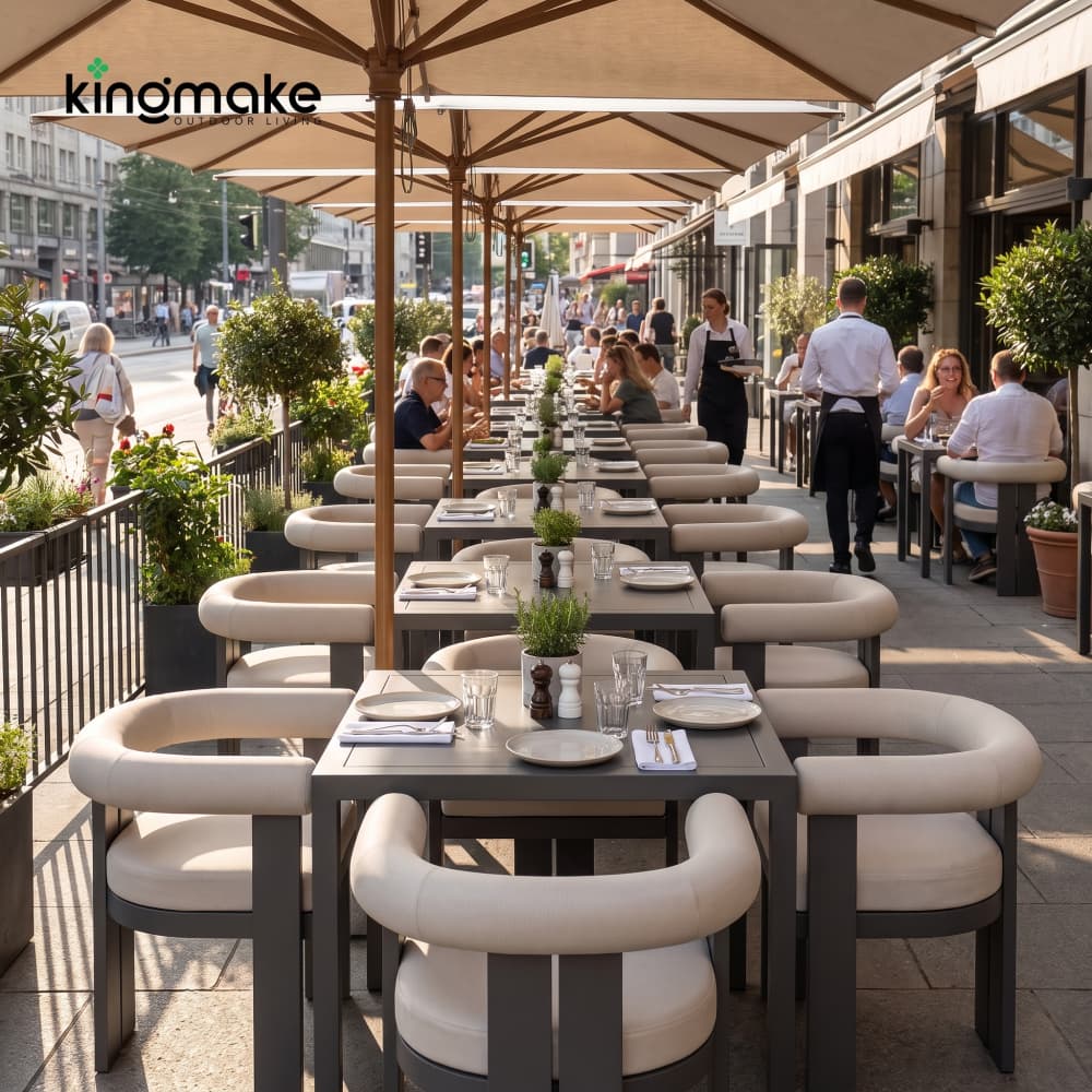 Restaurant Outdoor Furniture | Stackable, Durable, Built for Daily Commercial Use | Kingmake